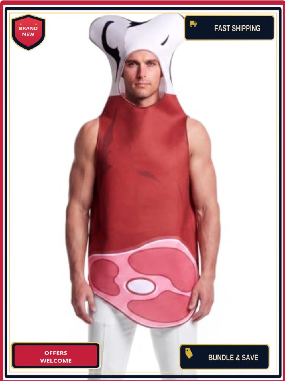 Unisex Adult Meat Bone Halloween Costume Cosplay Party Outfit